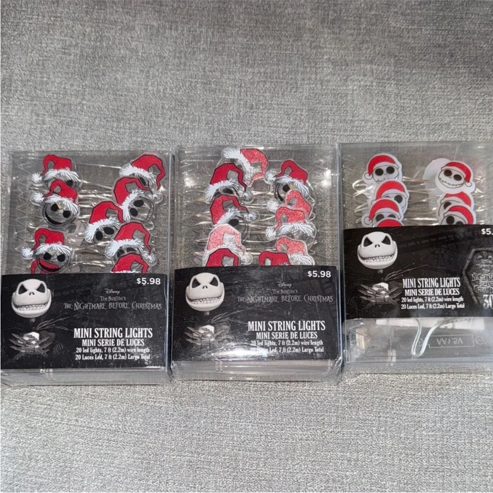 Disney The Nightmare Before Christmas Mini String Lights Jack Skellington Santa